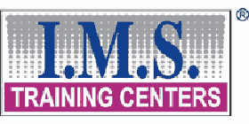 IMS - TΑ IMS TRAINING CENTERS λειτουργούν ως εκπαιδευτικά κέντρα περισσότερα από 10 χρόνια, στους τομείς της πληροφορικής και διοίκησης επιχειρήσεων. Η εταιρεία είναι πιστοποιημένη κατά ISO 9001:2008 και λειτουργεί ως Microsoft Gold Certified Partner και Oracle Partner. Τα IMS TRAINING CENTERS είναι πιστοποιημένα κέντρα των φορέων ECDL και ACTA. Στόχος η κάλυψη των σύγχρονων εκπαιδευτικών αναγκών μέσω της διαρκούς αξιολόγησης και ανανέωσης των προγραμμάτων.